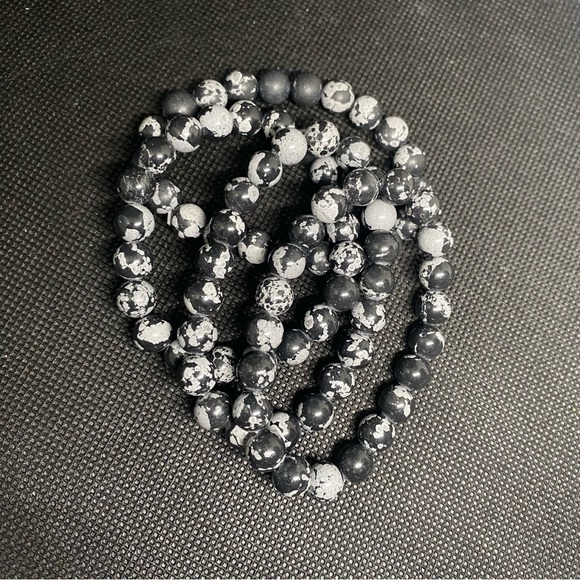 Crystals-NWTS-Handcrafted, AAA + Grade Snowflake Obsidian Bracelets - Picture 4 of 4